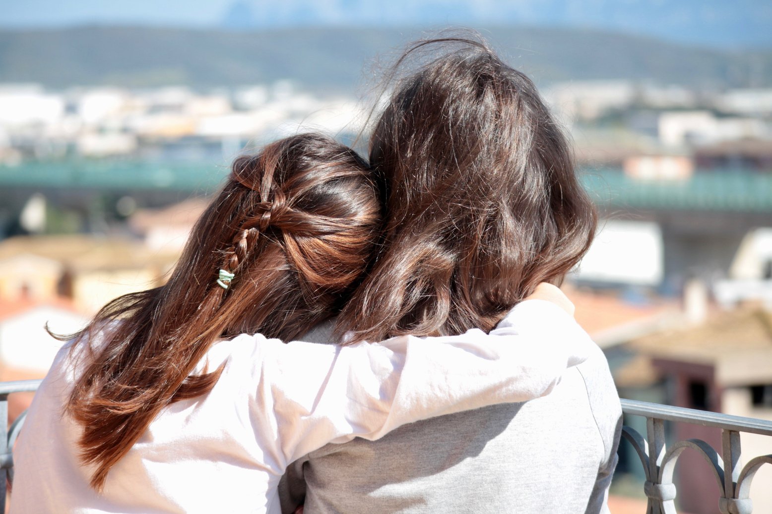 Two Friends Hugging